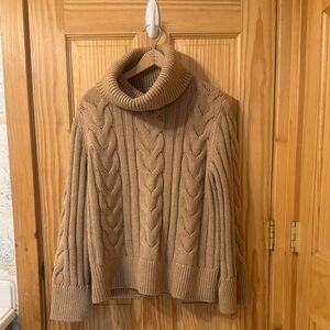 Banana Republic Cable Knit Turtleneck Sweater - Brown